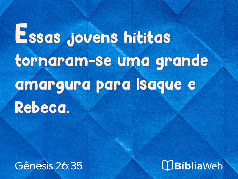 Gênesis 26:35 em imagem para compartilhar