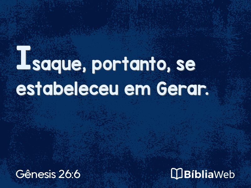 Gênesis 26:6 em imagem para compartilhar
