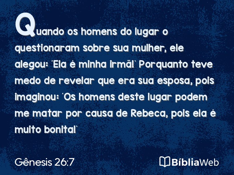 Gênesis 26:7 em imagem para compartilhar