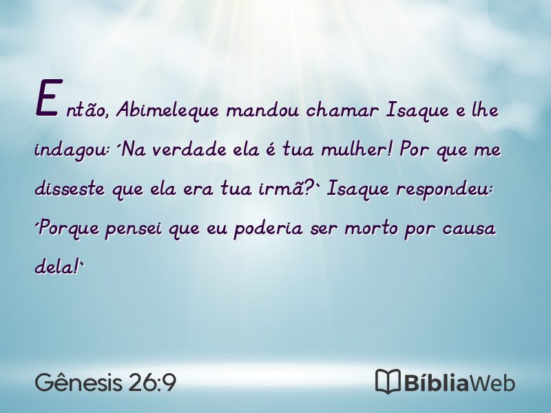 Gênesis 26:9 em imagem para compartilhar