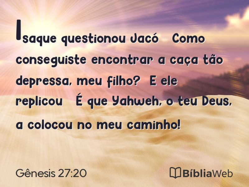Gênesis 27:20 em imagem para compartilhar