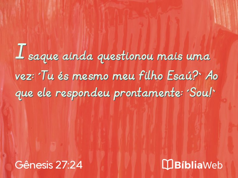 Gênesis 27:24 em imagem para compartilhar
