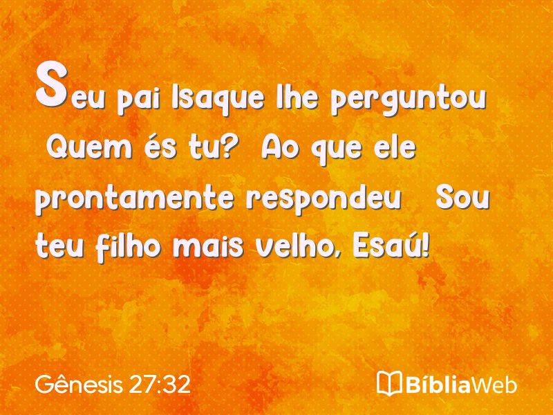 Gênesis 27:32 em imagem para compartilhar