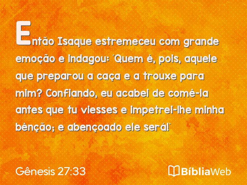 Gênesis 27:33 em imagem para compartilhar