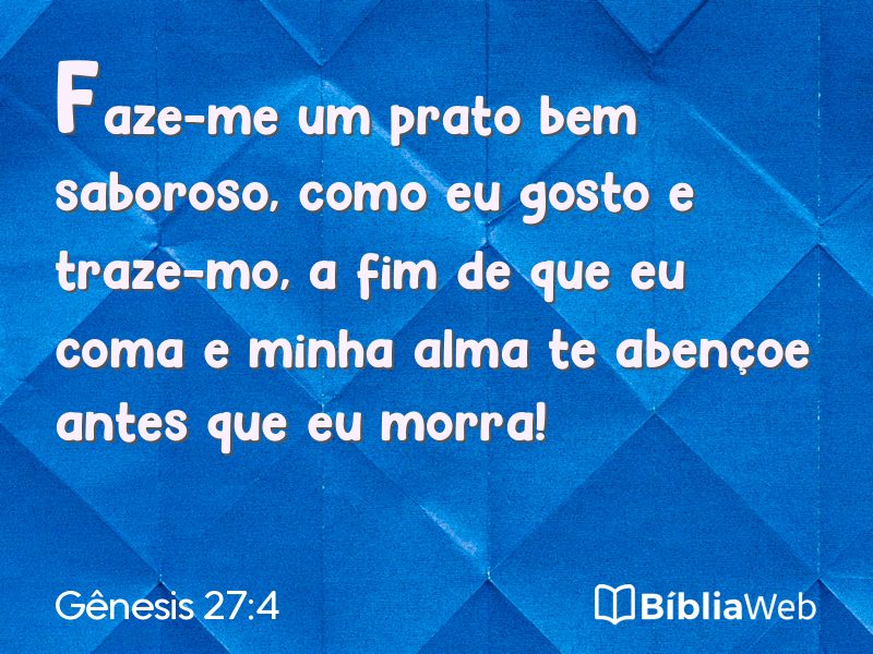 Gênesis 27:4 em imagem para compartilhar