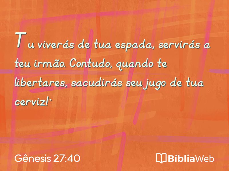 Gênesis 27:40 em imagem para compartilhar