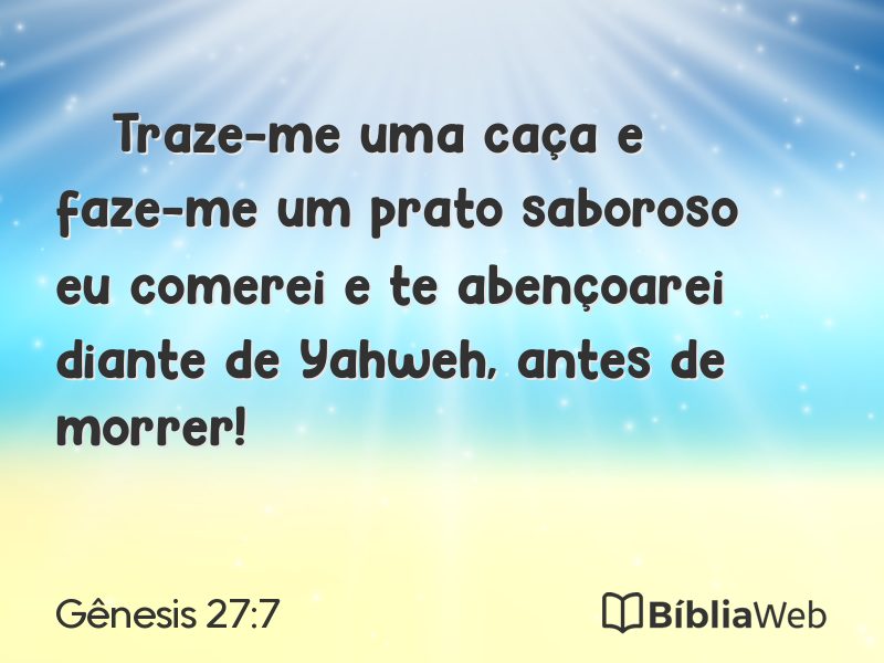 Gênesis 27:7 em imagem para compartilhar