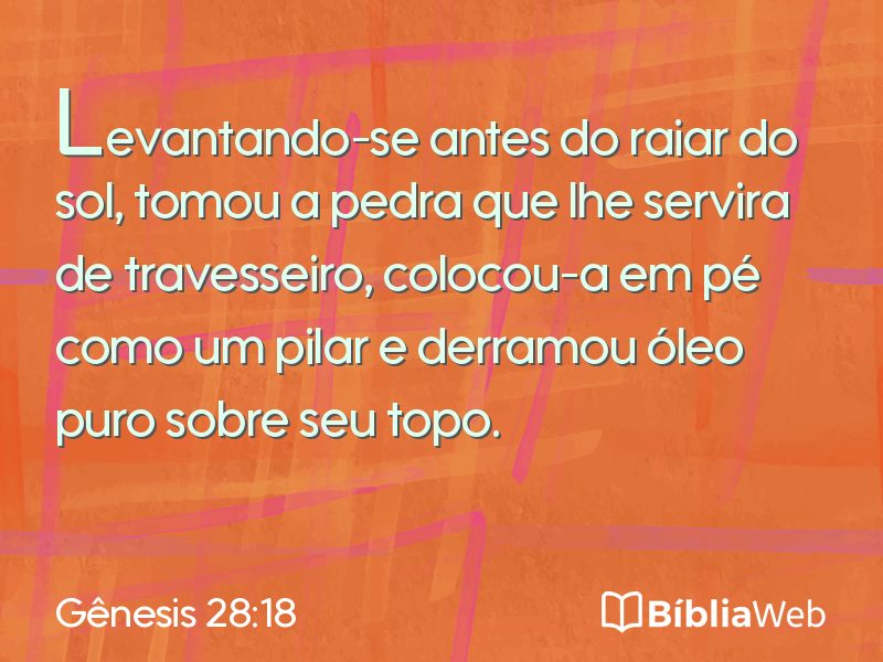 Gênesis 28:18 em imagem para compartilhar