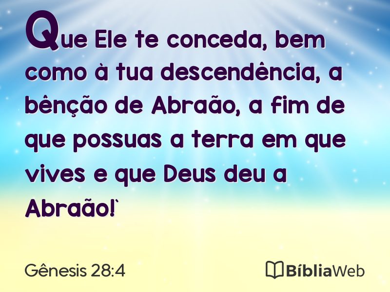 Gênesis 28:4 em imagem para compartilhar