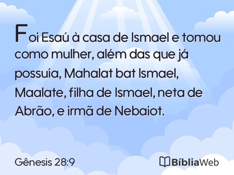 Gênesis 28:9 em imagem para compartilhar
