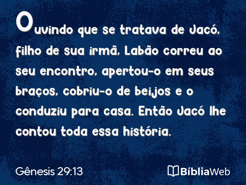 Gênesis 29:13 em imagem para compartilhar