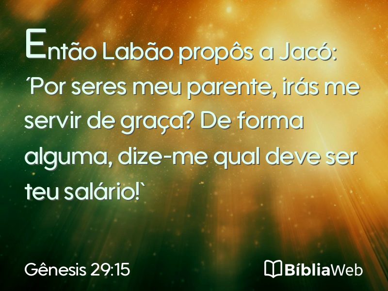 Gênesis 29:15 em imagem para compartilhar