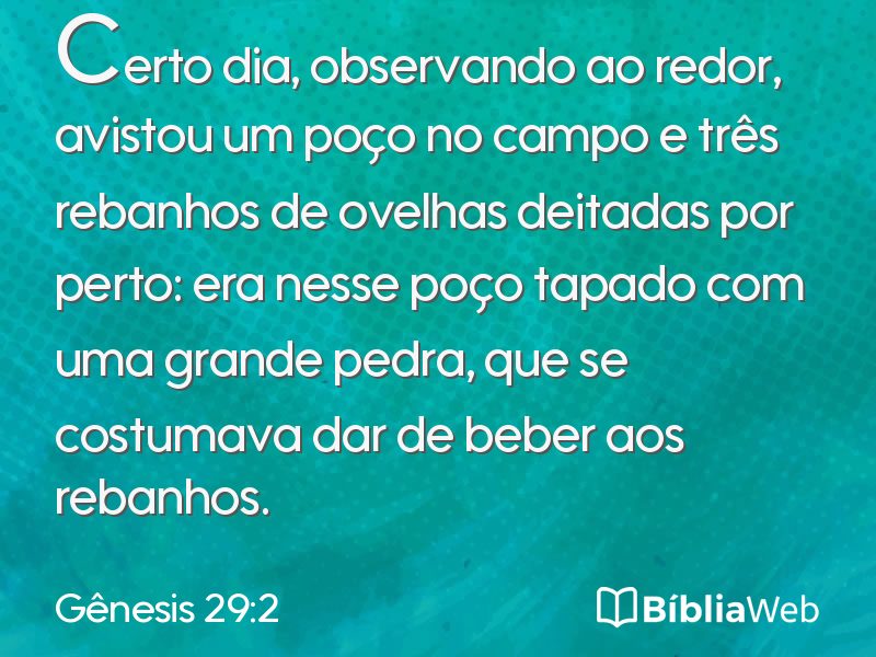 Gênesis 29:2 em imagem para compartilhar