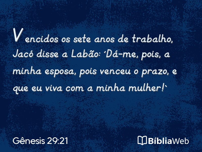 Gênesis 29:21 em imagem para compartilhar