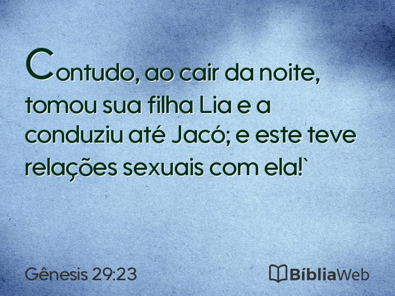 Gênesis 29:23 em imagem para compartilhar