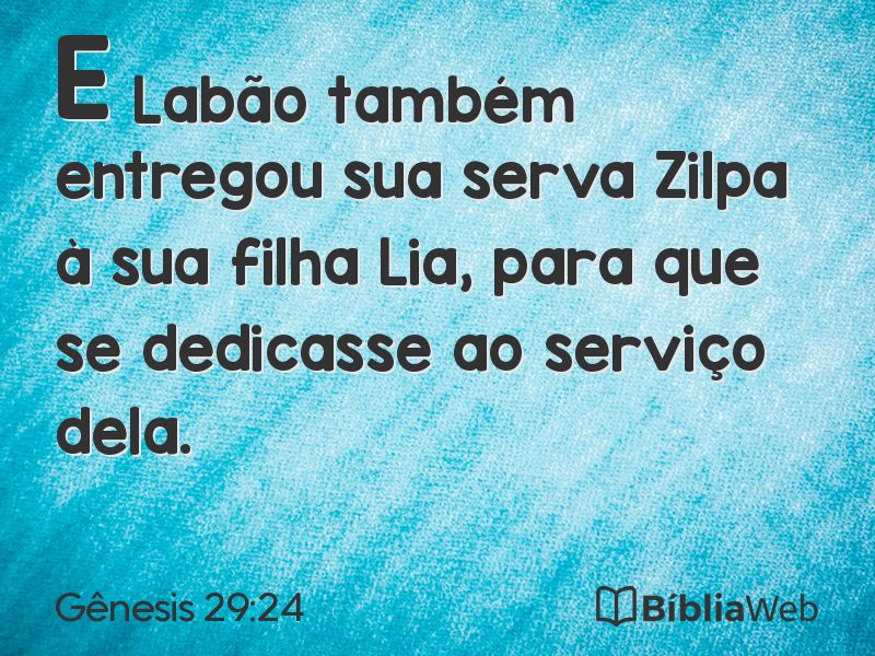 Gênesis 29:24 em imagem para compartilhar