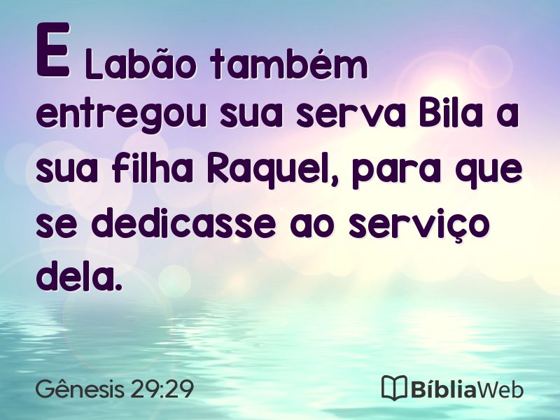 Gênesis 29:29 em imagem para compartilhar