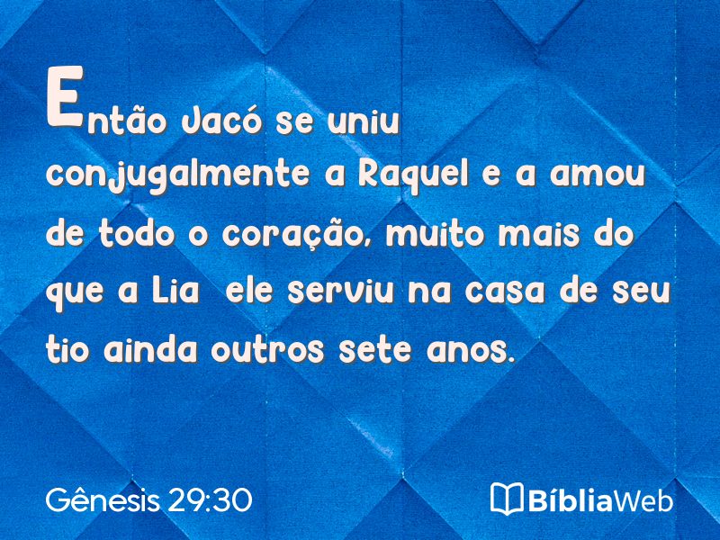 Gênesis 29:30 em imagem para compartilhar