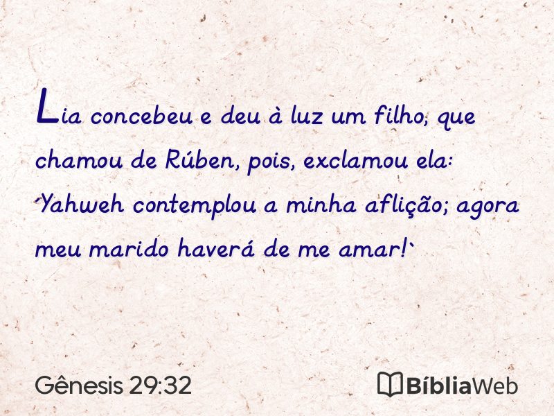 Gênesis 29:32 em imagem para compartilhar
