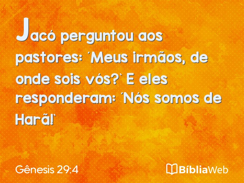 Gênesis 29:4 em imagem para compartilhar