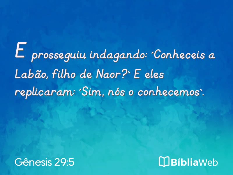 Gênesis 29:5 em imagem para compartilhar