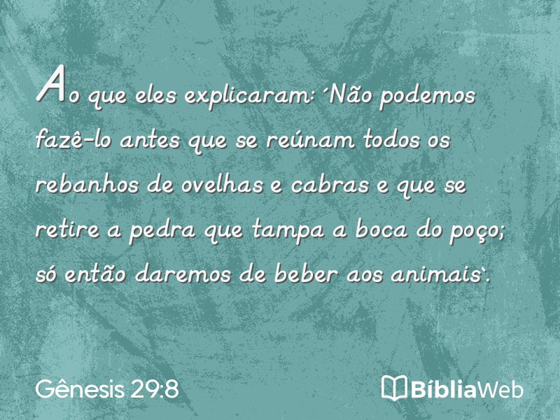 Gênesis 29:8 em imagem para compartilhar