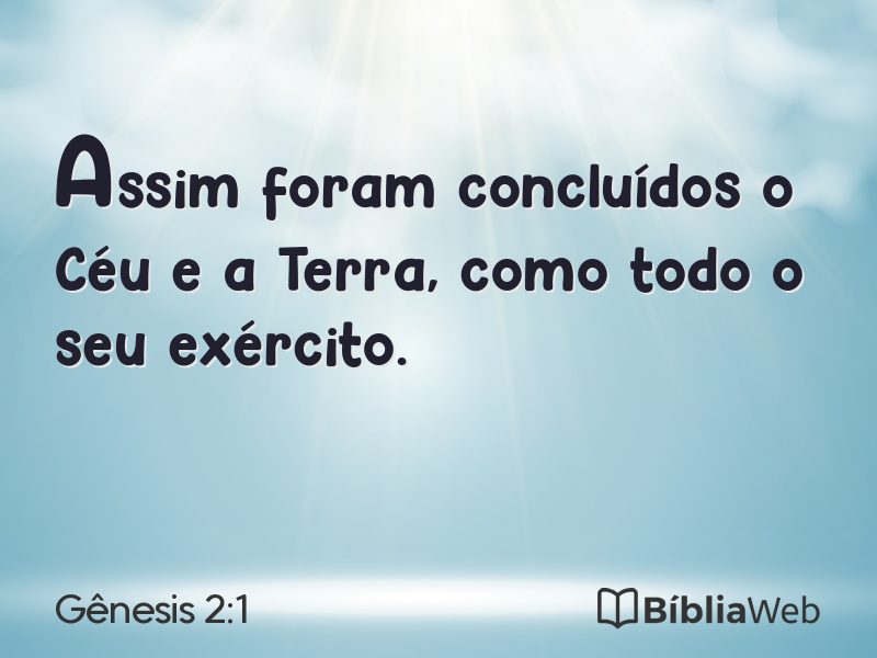 Gênesis 2:1 em imagem para compartilhar