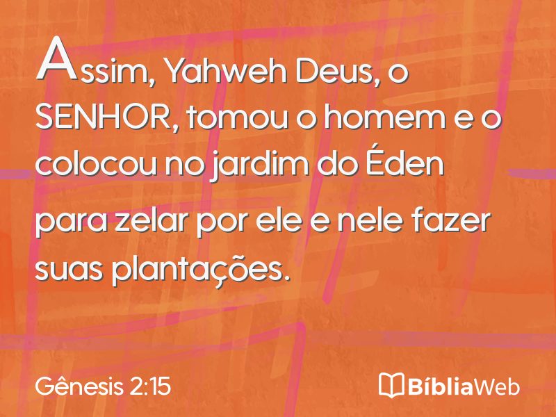 Gênesis 2:15 em imagem para compartilhar