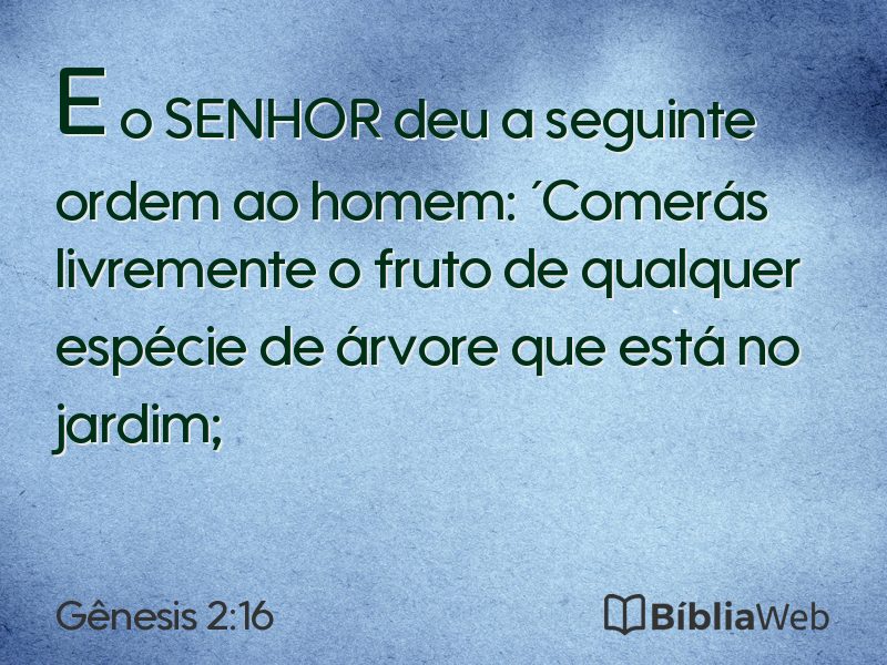 Gênesis 2:16 em imagem para compartilhar