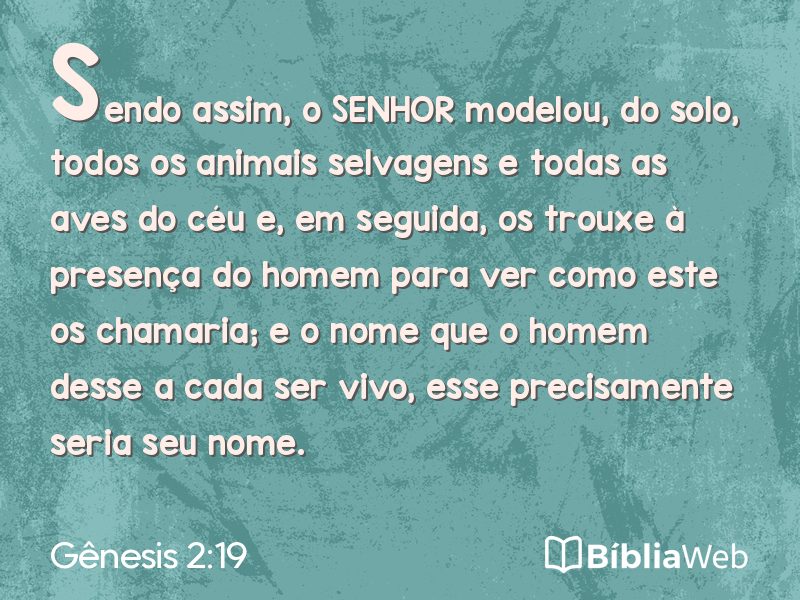 Gênesis 2:19 em imagem para compartilhar