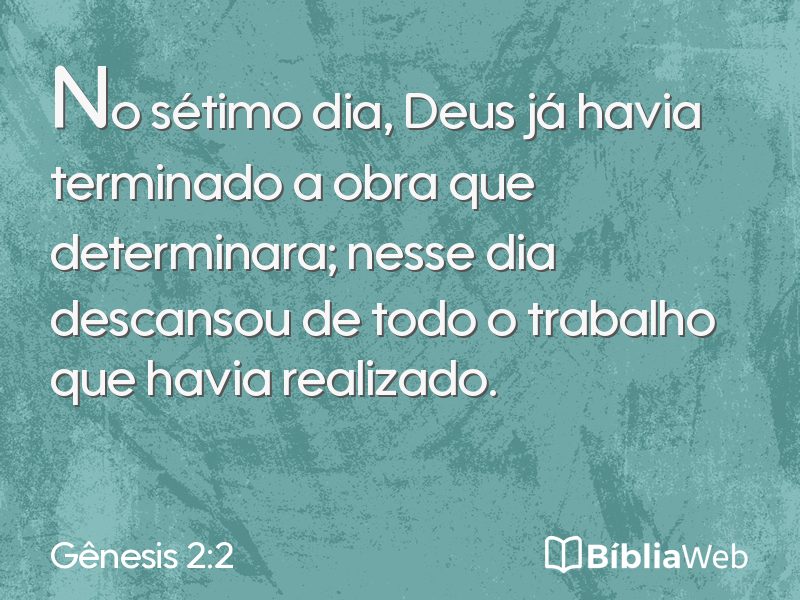 Gênesis 2:2 em imagem para compartilhar