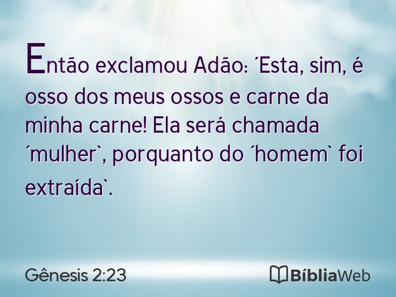 Gênesis 2:23 em imagem para compartilhar