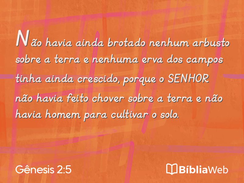 Gênesis 2:5 em imagem para compartilhar