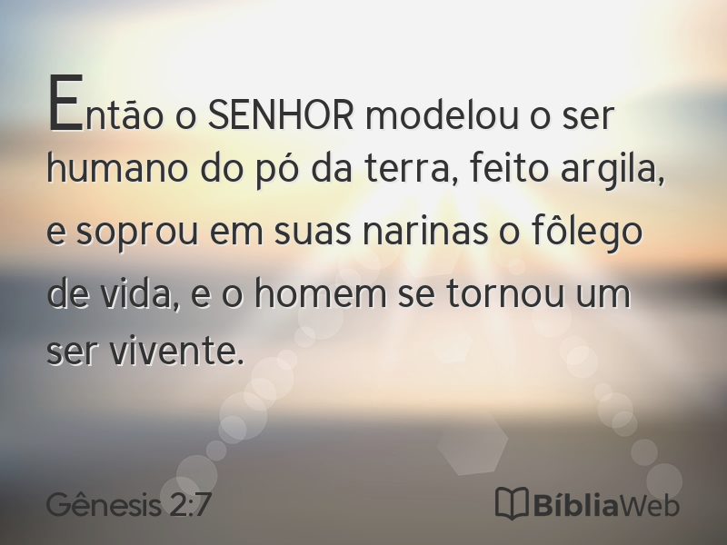 Gênesis 2:7 em imagem para compartilhar