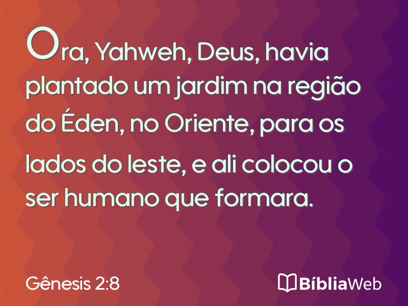 Gênesis 2:8 em imagem para compartilhar