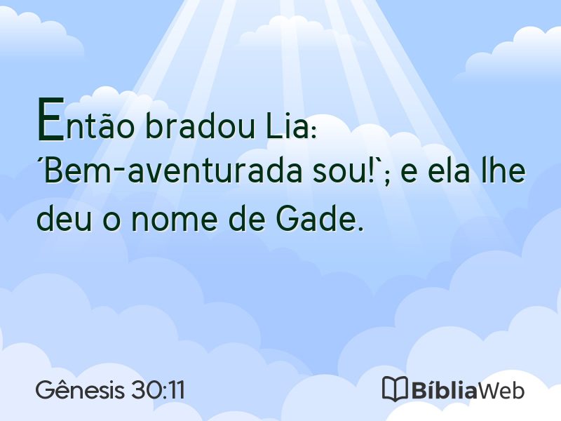 Gênesis 30:11 em imagem para compartilhar
