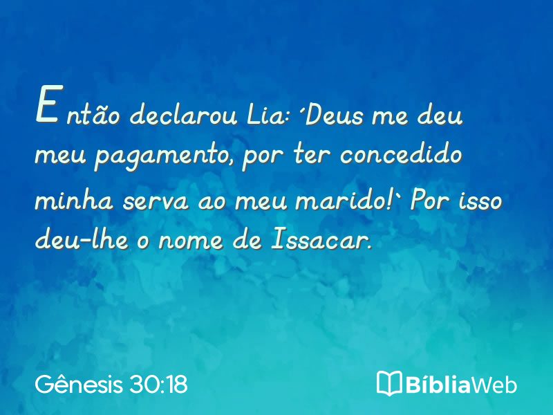 Gênesis 30:18 em imagem para compartilhar