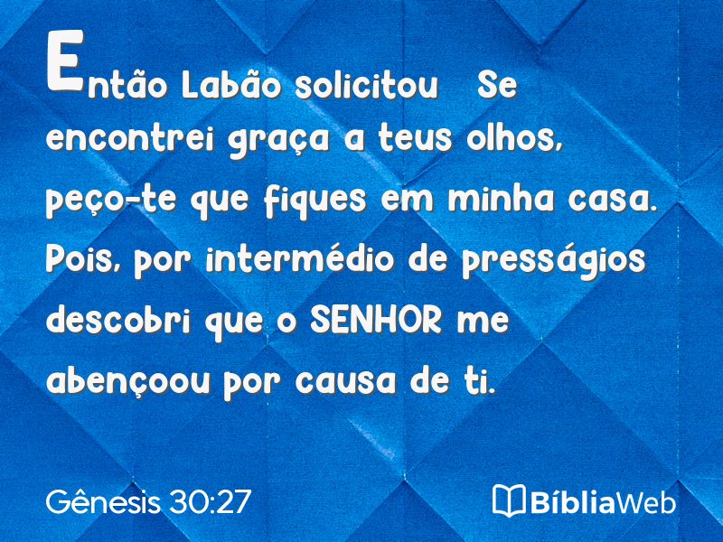 Gênesis 30:27 em imagem para compartilhar