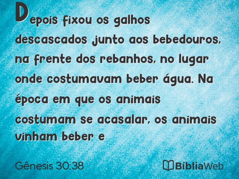 Gênesis 30:38 em imagem para compartilhar