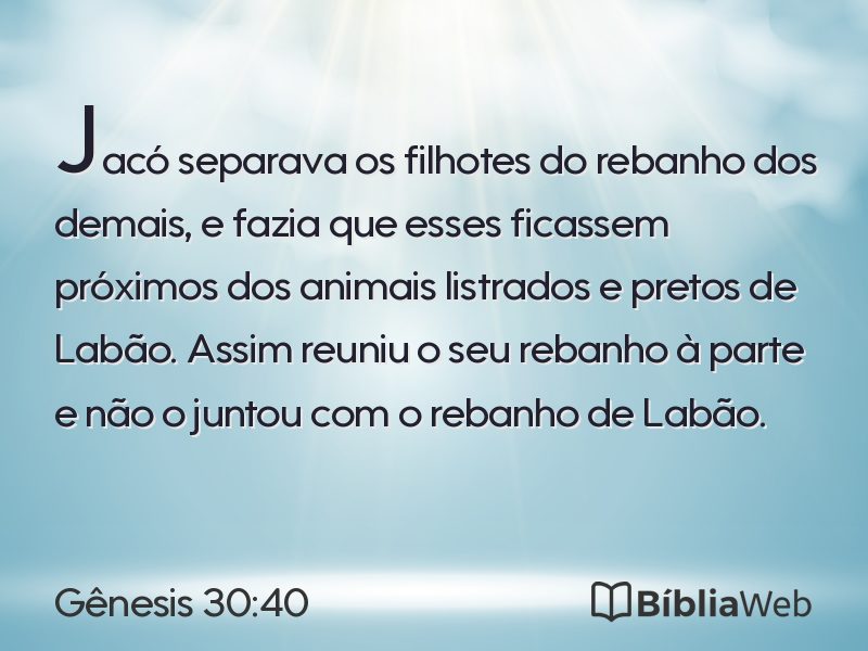 Gênesis 30:40 em imagem para compartilhar