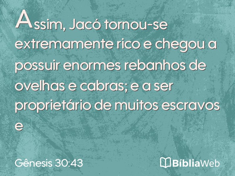Gênesis 30:43 em imagem para compartilhar