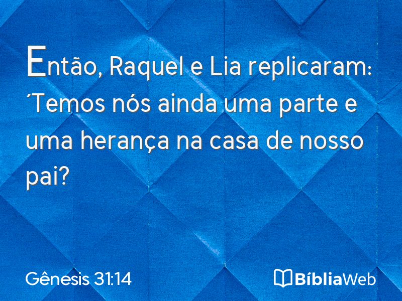 Gênesis 31:14 em imagem para compartilhar
