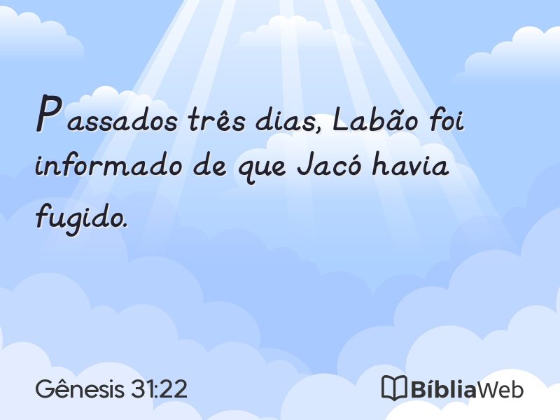 Gênesis 31:22 em imagem para compartilhar