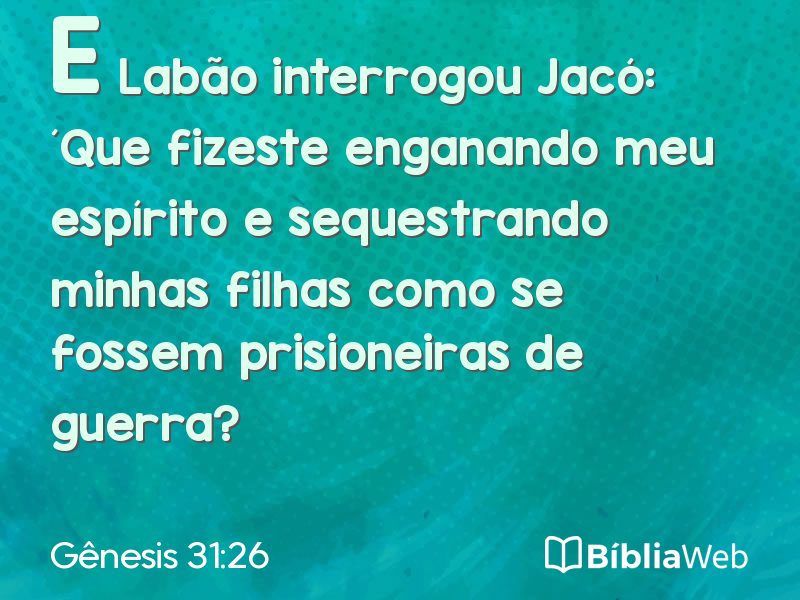 Gênesis 31:26 em imagem para compartilhar