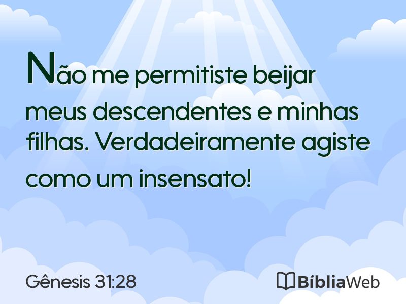 Gênesis 31:28 em imagem para compartilhar