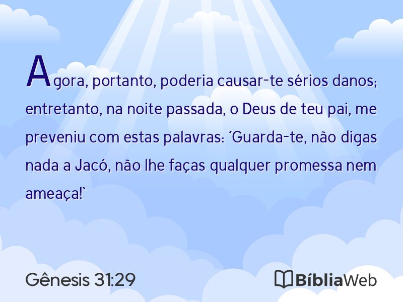 Gênesis 31:29 em imagem para compartilhar