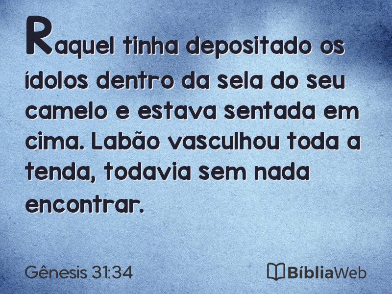 Gênesis 31:34 em imagem para compartilhar