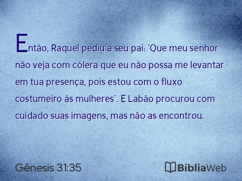 Gênesis 31:35 em imagem para compartilhar