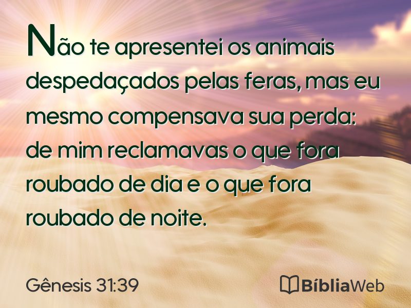 Gênesis 31:39 em imagem para compartilhar