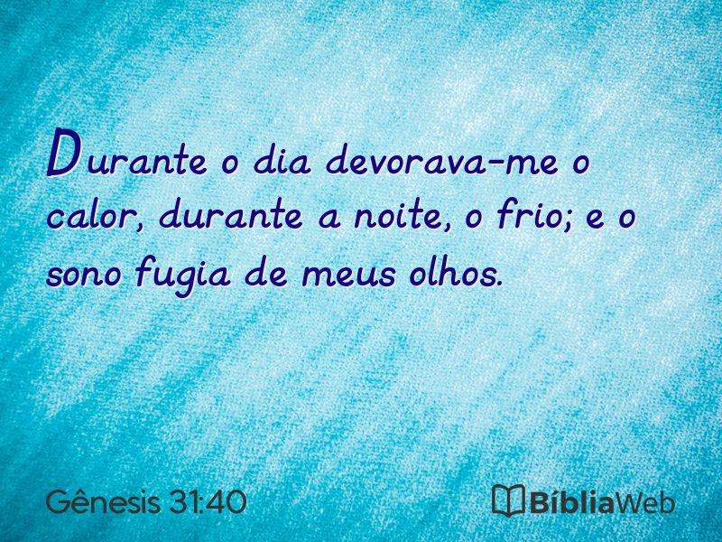 Gênesis 31:40 em imagem para compartilhar